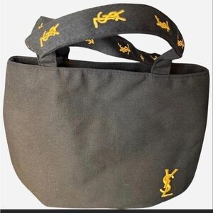 Yves Saint Laurent Black and Gold Tote Bag